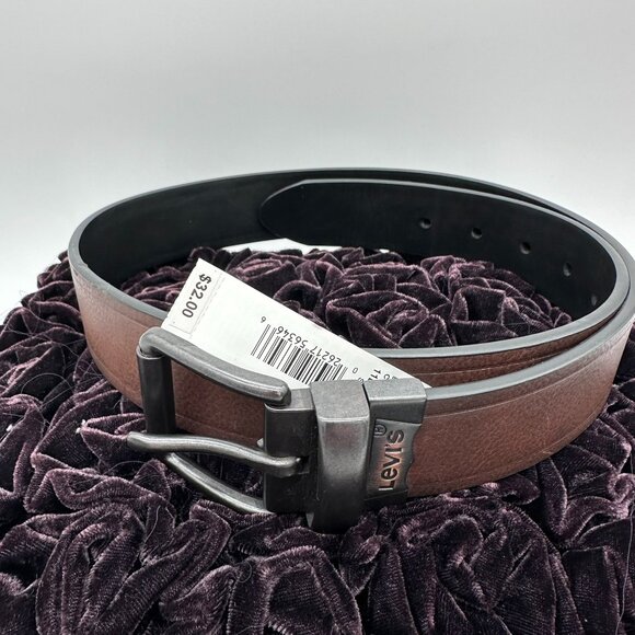 Levi's Men's Casual Reversible Roller Buckle Belt, Size Small 30-32, Brown/Black - Picture 1 of 9